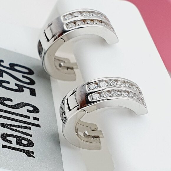 - "925 Sterling Silver Cubic Zirconia Earrings, U19254647 - Picture 10 of 11